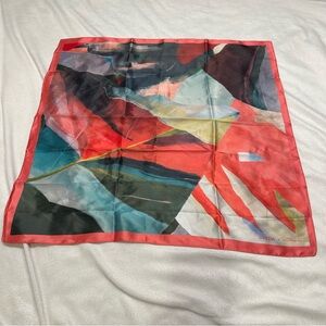 AVEDA x Phillip Lim Silk Scarf with Red and Cream (C)